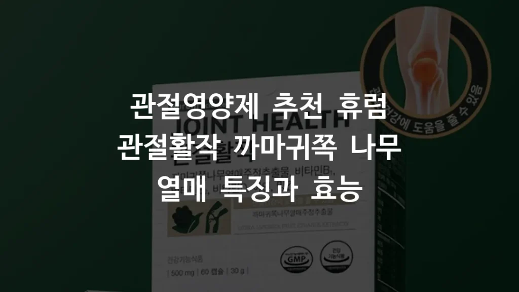 관절영양제 추천 휴럼 관절활작 까마귀쪽 나무 열매 특징과 효능