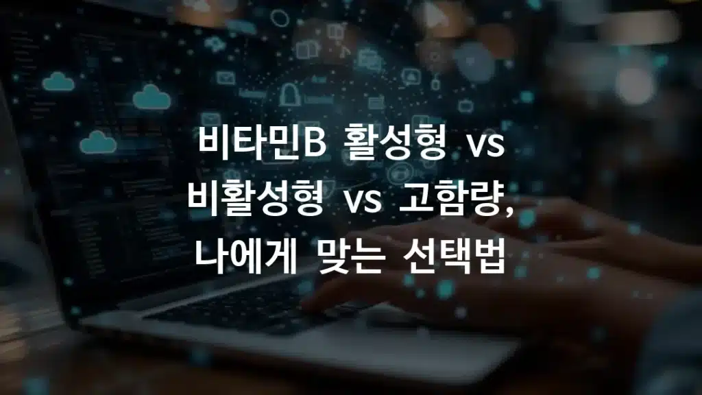 비타민B 활성형 vs 비활성형 vs 고함량, 나에게 맞는 선택법