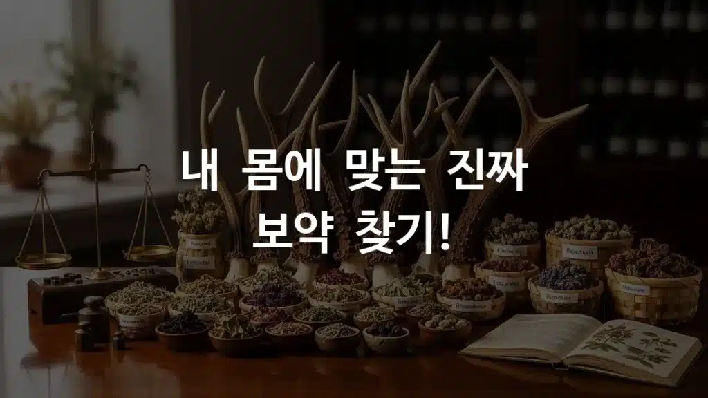 정갈하게 놓인 한약재와 최고급 러시아산 녹용의 모습