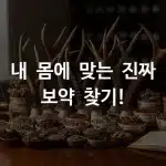 정갈하게 놓인 한약재와 최고급 러시아산 녹용의 모습