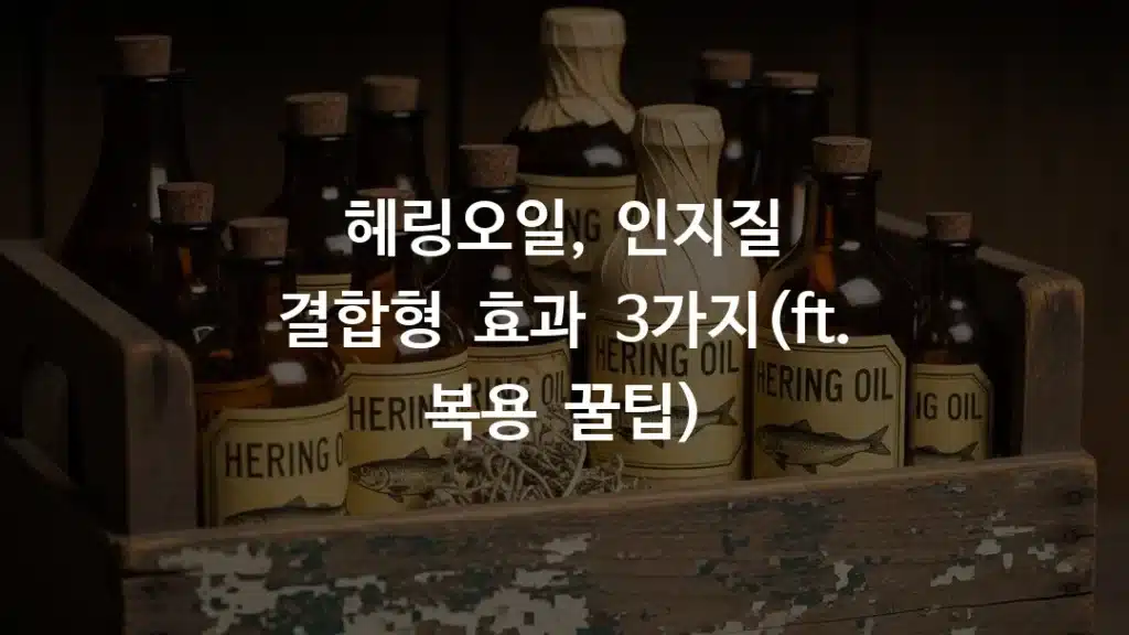 헤링오일, 인지질 결합형 효과 3가지(ft. 복용 꿀팁)