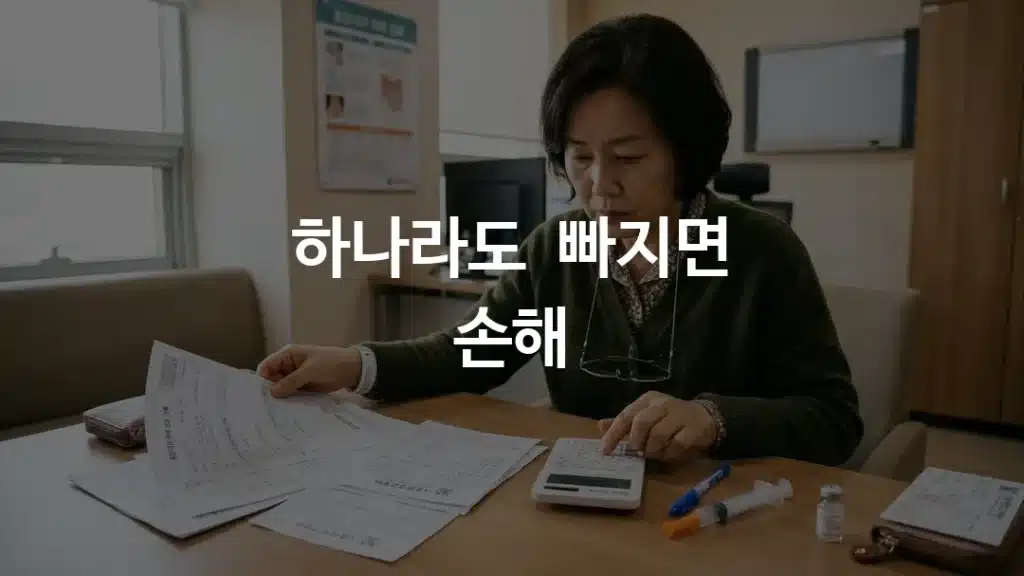 미슬토 주사 비용 부담을 줄이기 위해 병원에서 의료비를 계산하는 한국인 환자