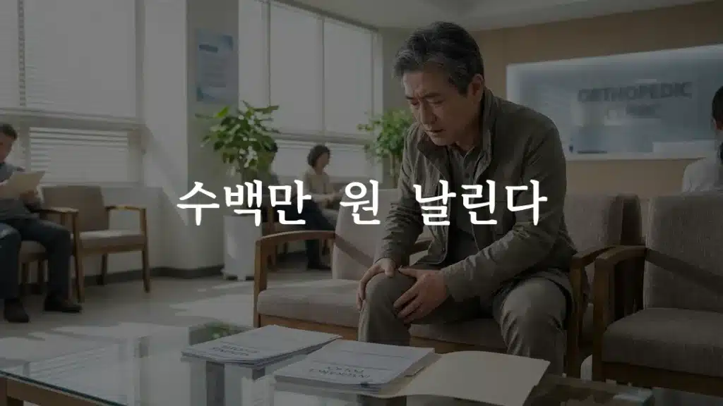 무릎 줄기세포 실비보험 보장 여부를 확인하는 한국인 환자