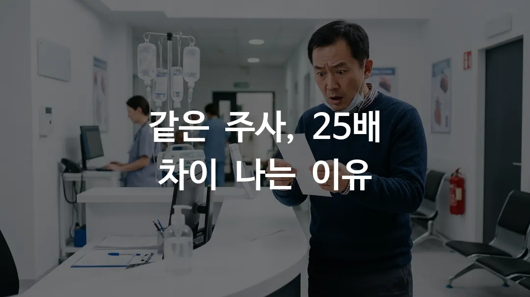 영양주사 가격 차이에 놀라는 환자 모습